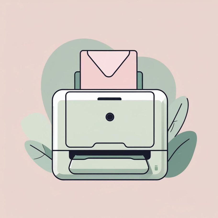 Illustration imprimante et courrier administratif